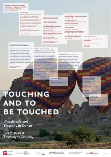Tagungsplakat "Touching and to be touched"